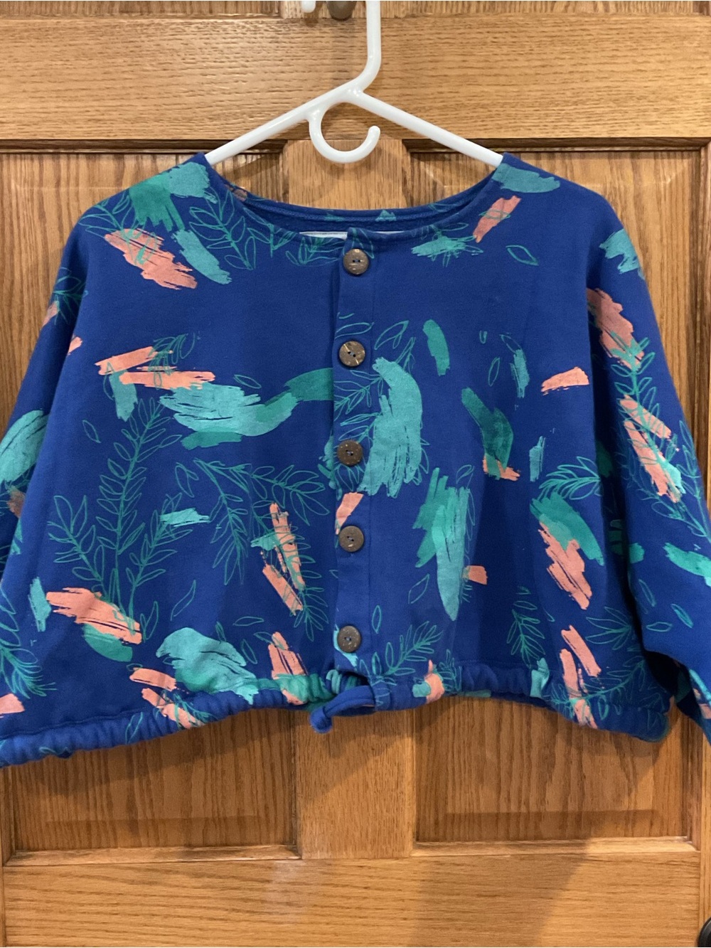 Plant Kween x Tonte Abstract Botanical Crop Jacket Top – Size Small